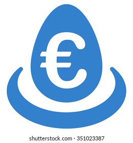 Euro Deposit vector icon. Style is flat symbol, cobalt color, rounded angles, white background.