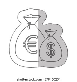 euro and dollar currency symbol icon image, vector illustration