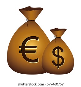 euro and dollar currency symbol icon image, vector illustration
