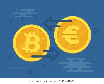 Euro and dollar exchange concept. National currency signs. Finance symbol. Flat style vector illustration.