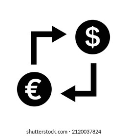 Euro and dollar exchange icon. Currency exchange and exchange. Vectors.