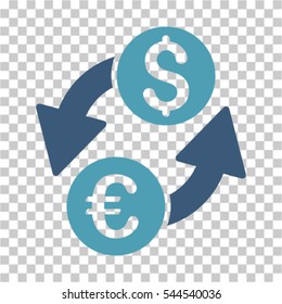 Euro Dollar Exchange icon. Vector pictogram style is a flat symbol, color, chess transparent background. Designed for software and web interface toolbars and menus.