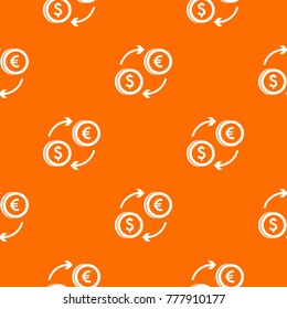 Euro dollar euro exchange pattern repeat seamless in orange color for any design. Vector geometric illustration