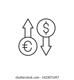 euro, dollar icon. Simple thin line, outline vector of Saving money icons for UI and UX, website or mobile application
