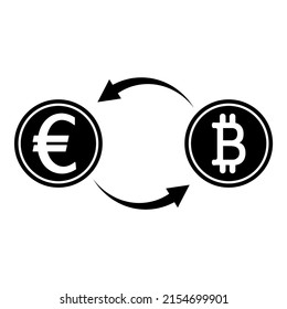 Euro Dollar Pound Yen Bitcoin Exchange Recycling Flat Icon Isolated On White Background