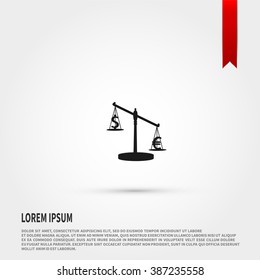 Euro and Dollar scales icon vector. 