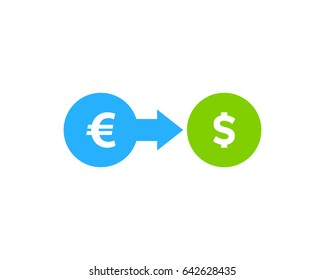 Euro To Dollar Stock Market Icon Logo Design Element