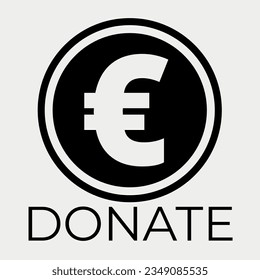 Euro Donation sign icon vector illustration 
