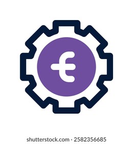 euro dual tone icon. vector icon for your website, mobile, presentation, and logo design.