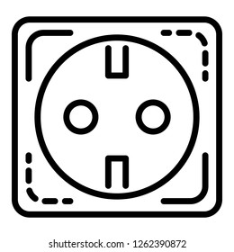 Euro electric socket icon. Outline euro electric socket vector icon for web design isolated on white background