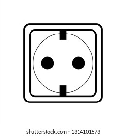 Euro electric socket icon. Outline euro electric socket vector icon for web design isolated on white background