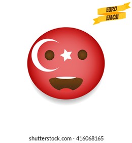 Euro Emoji Turkiye Flag Emoticon Emoticon Stock Vector (Royalty Free ...