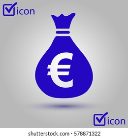 Euro EUR currency symbol. Flat design style. 