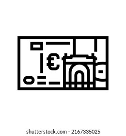 euro eur line icon vector. euro eur sign. isolated contour symbol black illustration