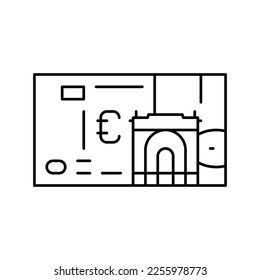 euro eur line icon vector. euro eur sign. isolated contour symbol black illustration