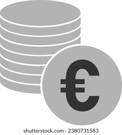 Euro European Currency Coin Money Round Circle Symbol Icon. Vector Image.