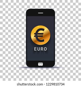 Euro exchange application for mobile pone pasted on photo paper 