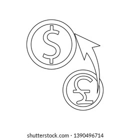 euro exchange dollar icon. Element of banking for mobile concept and web apps icon. Outline, thin line icon for website design and development, app development