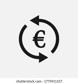 Euro exchange icon illustration isolated on white background. Euro conversion.