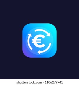 Euro exchange icon, vector mark