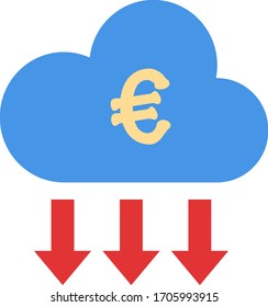 euro expense  vector illustration icon flat design