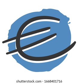 Euro Finances Traditional Doodle. Icons Sketch Hand Made. Design Vector Line Art.