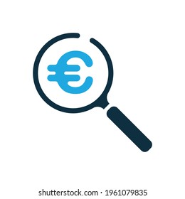 Euro financial audit icon design isolated on white background