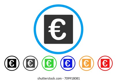Euro Financial rounded icon. Vector illustration style is a grey flat iconic euro financial symbol inside a circle. Additional color versions are black, gray, green, blue, red, orange.