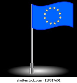 The Euro flag on a black background