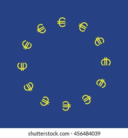 euro flag vector. euro flag symbol. euro flag icon. euro flag graphic. euro flag art