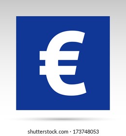Euro flat icon - blue