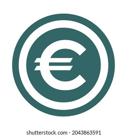 Euro flat icon sign vector. Paper money symbol isolated on white background, Business graphic illustration .