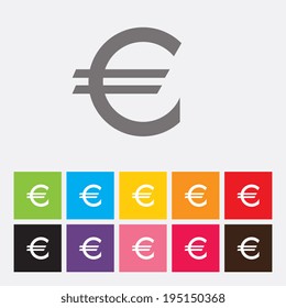 Euro flat icon - Vector