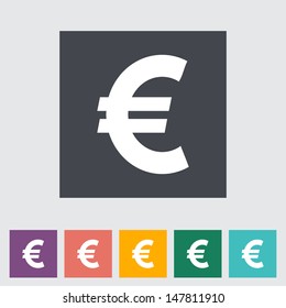 Euro flat icon. Vector illustration.