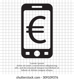 Euro flat icon. Vector illustration.