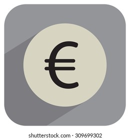 Euro flat icon. Vector illustration.