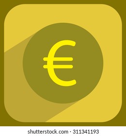 Euro flat icon. Vector illustration.