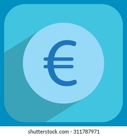 Euro flat icon. Vector illustration.