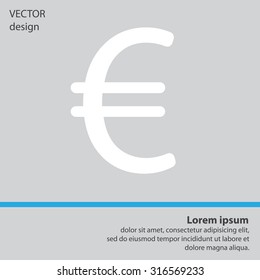 Euro flat icon. Vector illustration.