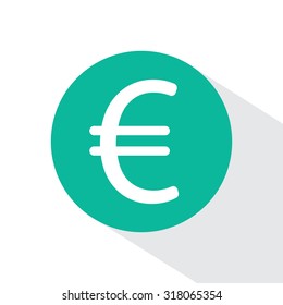 Euro flat icon. Vector illustration.