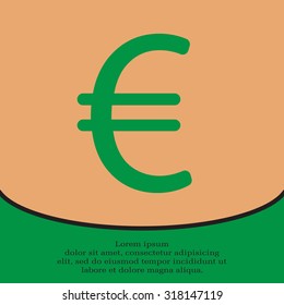 Euro flat icon. Vector illustration.
