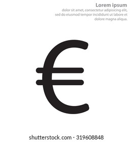 Euro flat icon. Vector illustration.