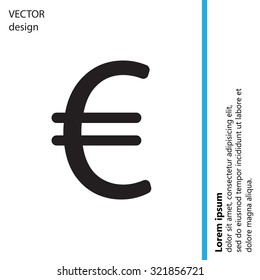 Euro flat icon. Vector illustration.