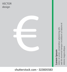 Euro flat icon. Vector illustration.