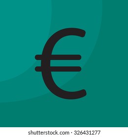 Euro flat icon. Vector illustration.