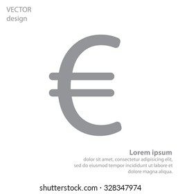 Euro flat icon. Vector illustration.