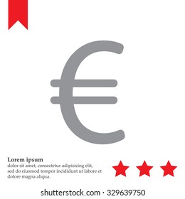 Euro flat icon. Vector illustration.