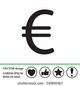 Euro flat icon. Vector illustration.