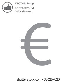 Euro flat icon. Vector illustration.