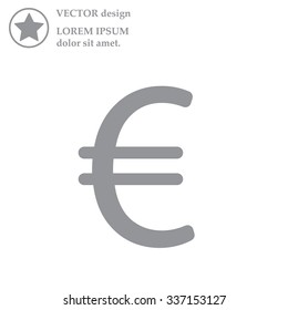 Euro flat icon. Vector illustration.